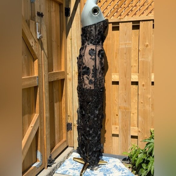 🆕 BRONX & BANCO 🧿 NWOT Jasmine Noir Floral Embroidered Maxi Dress, Sz M US 6 - Picture 6 of 14